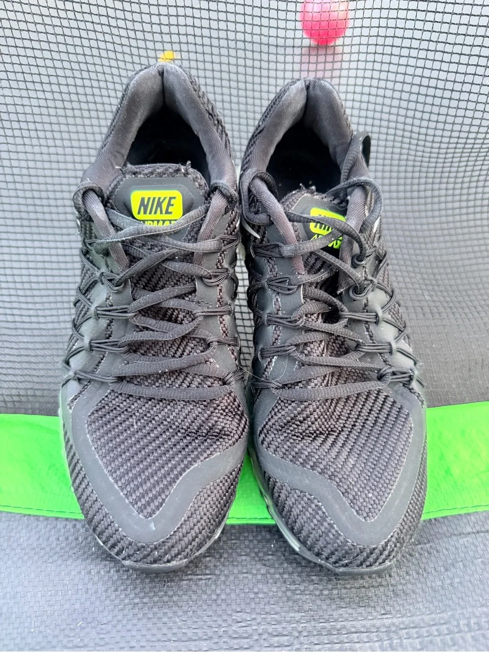 Nike Black Sneakers with Neon Yellow Accents